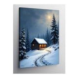 Tablo Mega Kanvas Tablo Karla Kaplı Kulübe 70 X 100 Cnvsdkey-130095-70-100
