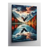 Tablo Mega Kanvas Tablo Kartal Ve Göl 70 X 100 Cnvsdkey-117405-70-100