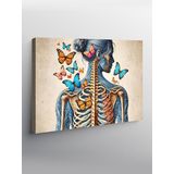 Tablo Mega Kanvas Tablo Kelebekler Ve İnsan İskeleti YTCNVS506636, 70 x 100