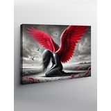 Tablo Mega Kanvas Tablo Kırmızı Kanatlı Melek YTCNVS501981, 100 x 140
