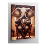 Tablo Mega Kanvas Tablo Klarnet Çalan Fil 70 X 100 Cnvsdkey-129451-70-100