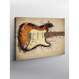 Tablo Mega Kanvas Tablo Klasik Elektro Gitar Çizimi YTCNVS502124, 70 x 100