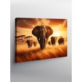 Tablo Mega Kanvas Tablo Koşan Fil Sürüsü YTCNVS505499, 100 x 140