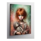 Tablo Mega Kanvas Tablo Küçük Kız Ve Oyuncak Bebeği 70 X 100 Cnvsdkey-117151-70-100