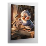 Tablo Mega Kanvas Tablo Kulübesini Tamir Eden Kuş 70 X 100 Cnvsdkey-116440-70-100