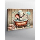 Tablo Mega Kanvas Tablo Küvette Banyo Yapan Fil YTCNVS505826, 100 x 140