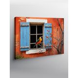 Tablo Mega Kanvas Tablo Mavi Ahşap Pencere YTCNVS506966, 50 x 70