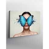 Tablo Mega Kanvas Tablo Mavi Kelebek Yüzü YTCNVS502881, 70 x 100
