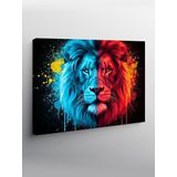 Tablo Mega Kanvas Tablo Mavi Ve Turuncu Aslan YTCNVS500837, 70 x 100