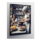 Tablo Mega Kanvas Tablo Mutfakta Büyükanne 70 X 100 Cnvsdkey-125620-70-100