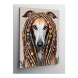 Tablo Mega Kanvas Tablo Örgülü Tazı Köpeği 50 X 70 Cnvsdkey-123713-50-70