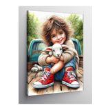 Tablo Mega Kanvas Tablo Oyuncak Kuzu Ve Çocuk 70 X 100 Cnvsdkey-124090-70-100