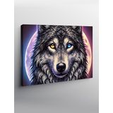 Tablo Mega Kanvas Tablo Parlak Gözlü Kurt YTCNVS506159, 100 x 140