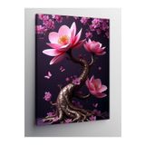 Tablo Mega Kanvas Tablo Pembe Çiçek Ağacı 70 X 100 Cnvsdkey-130038-70-100