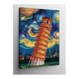 Tablo Mega Kanvas Tablo Pisa Kulesi Van Gogh Temalı 70 X 100 Cnvsdkey-117259-70-100