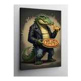 Tablo Mega Kanvas Tablo Pizza Tutan Deri Ceketli Timsah 100 X 140 Cnvsdkey-128311-100-140
