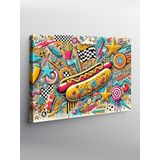 Tablo Mega Kanvas Tablo Pop Art Fast Food Çizimi YTCNVS501742, 70 x 100