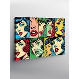 Tablo Mega Kanvas Tablo Pop Art Kadın Yüzleri YTCNVS501427, 100 x 140