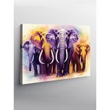 Tablo Mega Kanvas Tablo Renkli Fil Sürüsü YTCNVS502737, 50 x 70