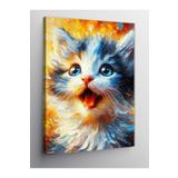 Tablo Mega Kanvas Tablo Renkli Kedi Mutluluğu 100 X 140 Cnvsdkey-126860-100-140