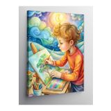 Tablo Mega Kanvas Tablo Resim Çizen Çocuk 50 X 70 Cnvsdkey-125171-50-70