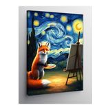 Tablo Mega Kanvas Tablo Resim Çizen Tilki 50 X 70 Cnvsdkey-126032-50-70