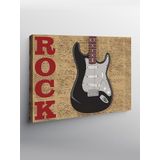 Tablo Mega Kanvas Tablo Retro Rock Gitar Posteri YTCNVS505436, 70 x 100