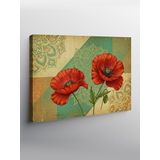Tablo Mega Kanvas Tablo Retro Tarzda Kırmızı Gelincikler YTCNVS505848, 70 x 100