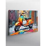 Tablo Mega Kanvas Tablo Retro Turuncu Motorsiklet YTCNVS501311, 100 x 140