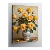 Tablo Mega Kanvas Tablo Sarı Güller Vazoda 50 X 70 Cnvsdkey-124200-50-70