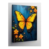 Tablo Mega Kanvas Tablo Sarı Kelebek Ve Çiçekler 50 X 70 Cnvsdkey-130148-50-70