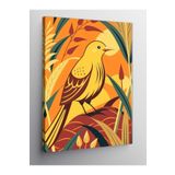 Tablo Mega Kanvas Tablo Sarı Kuş Ve Çiçekler 100 X 140 Cnvsdkey-117144-100-140