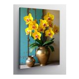 Tablo Mega Kanvas Tablo Sarı Orkide Vazoda 50 X 70 Cnvsdkey-129987-50-70