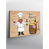 Tablo Mega Kanvas Tablo Şef Ve Bon Appetit YTCNVS502411, 70 x 100