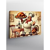 Tablo Mega Kanvas Tablo Şef Ve Hindi YTCNVS503248, 100 x 140