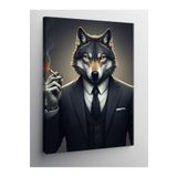 Tablo Mega Kanvas Tablo Sigara Içen Kurt Adam 70 X 100 Cnvsdkey-123661-70-100