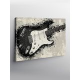 Tablo Mega Kanvas Tablo Siyah Beyaz Gitar YTCNVS500135, 50 x 70