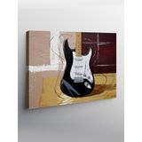Tablo Mega Kanvas Tablo Siyah Elektrik Gitar YTCNVS506108, 100 x 140