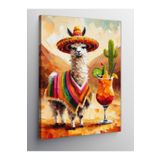Tablo Mega Kanvas Tablo Sombrero Takmış Llama 70 X 100 Cnvsdkey-127952-70-100