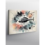 Tablo Mega Kanvas Tablo Soyut Helikopter Çizimi YTCNVS502990, 70 x 100