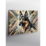 Tablo Mega Kanvas Tablo Soyut Kurt Köpeği Sanatı YTCNVS505481, 100 x 140