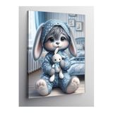 Tablo Mega Kanvas Tablo Tavşan Ve Tavşan Peluş Oyuncak 50 X 70 Cnvsdkey-116662-50-70