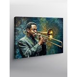 Tablo Mega Kanvas Tablo Trombon Çalan Müzisyen YTCNVS503512, 50 x 70