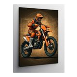Tablo Mega Kanvas Tablo Turuncu Motosikletçi 100 X 140 Cnvsdkey-128017-100-140