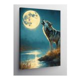 Tablo Mega Kanvas Tablo Uluyan Kurt Ve Dolunay 70 X 100 Cnvsdkey-127319-70-100