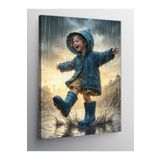 Tablo Mega Kanvas Tablo Yağmurlu Çocuk 50 X 70 Cnvsdkey-124538-50-70
