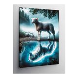 Tablo Mega Kanvas Tablo Yansıyan Koyun Ve Kurt 100 X 140 Cnvsdkey-122470-100-140