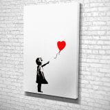 Tablo360 Banksy Kırmızı Balon Kanvas Tablo 75X50