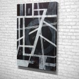Tablo360 Geometrik Desenli Kanvas Tablo Siyah Beyaz 90X60