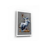 tablohouse Apollo Heykeli Cam Tablo SARI KIRMIZI BEYAZ MAVİ 105 x 70